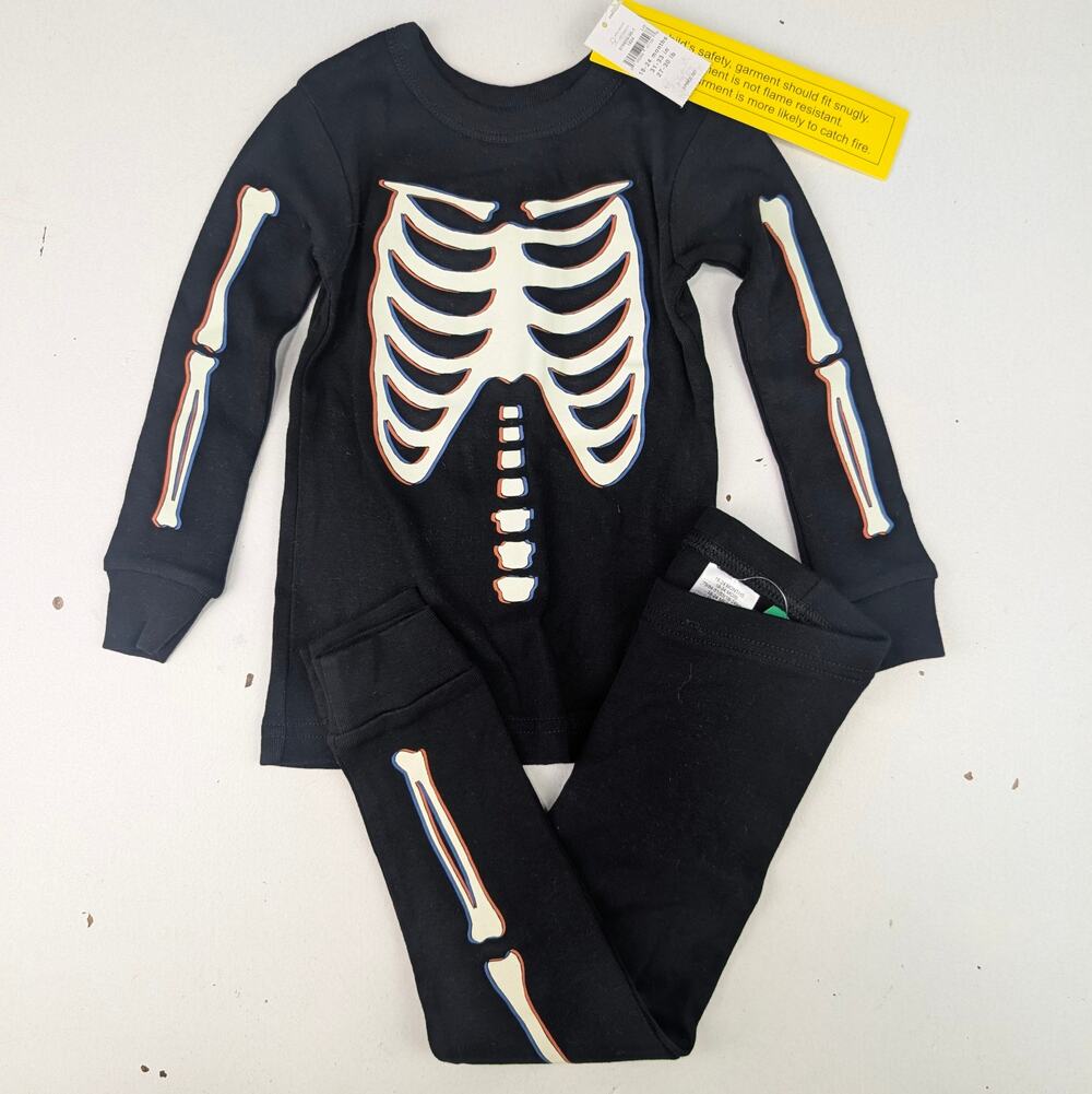 Baby Gap 18-24 Months Glow in the Dark Skeleton Pajamas